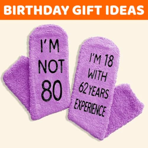 HAPPYPOP Birthday Gift Ideas for Women - Socks for 75 80 85 90 95 Year Olds, Elderly Gifts