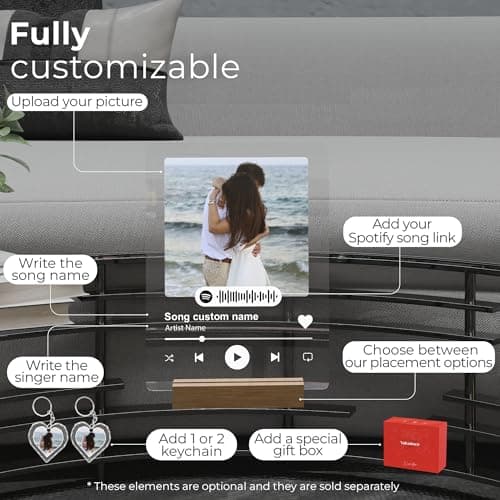 EGD Spotify Decorative Plaque Personalized Gifts, Custom Gifts for Him Her, Customized Picture Frame for Boyfriend Girlfriend Couple Wife Women on Anniversary Birthday, Made in USA