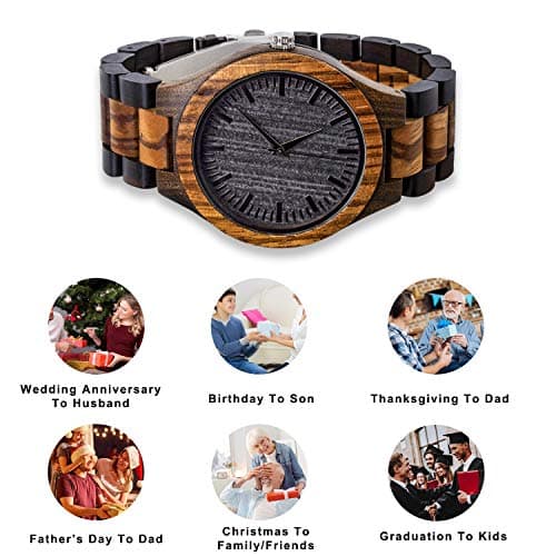 kullder Personalized Engraved Watch for Best Man Groomsmen Gifts for Wedding Mens Custom Wooden Watches for Men Personalized Groomsmen Husband Dad Father Gifts Ideas