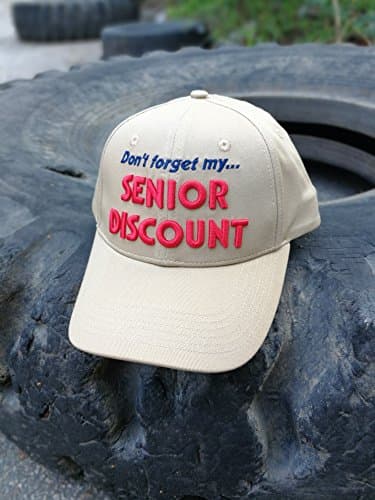Birthday Baseball Cap, Don't Forget My Senior Discount Hat for Dad Grandpa Elders Father's Grandparents Beige