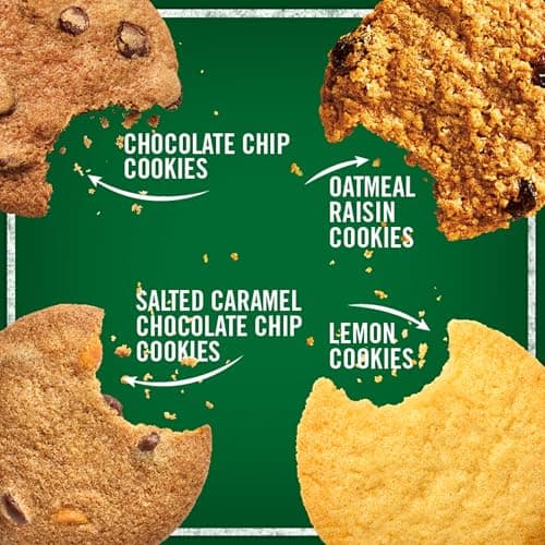 Tate's Bake Shop Cookies Gift Box, Chocolate Chip, Oatmeal Raisin, Salted Caramel and Lemon Cookies, 14 oz