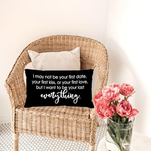 Sufamb Romantic Long Distance Relationship Gifts Reversible Throw Pillow Case Decor for Home Bedroom,12''x20'' Pillow case,Gift for Boyfriend,Husband,Anniversary,Wedding,Engagement Couples (Black-4)