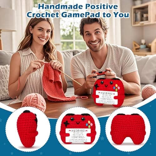 Busy Gaming Life Crochet Game Controller Husband Gift for Christmas Fathers Day Birthday, Best Husband Ever Gifts for Wedding Anniversary from Wife, Christmas Stocking Stuffers