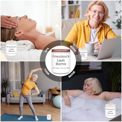 Homsolver Gifts for Grandma from Granddaughter Grandson, Christmas, Birthday, Mother and Grandparents Day, Lavender Scented Candles, Grandma’s Last Nerve