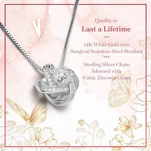 Larvincy To My Wife Necklace from Husband With Heartfelt Message & Elegant Box - Soulmate Necklace for Women, Romantic Jewelry Gift for Her On Birthday, Anniversary