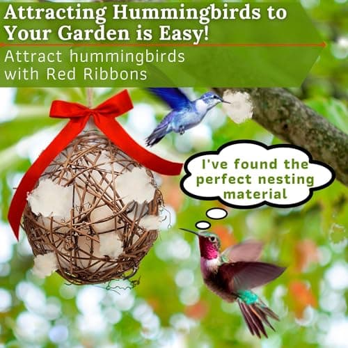 Hummingbird Nesters - Bird Nesting Material Holder for Wild Birds - Humming Bird House Materials Gifts for Bird Watching Nature Lovers - Refillable Outdoor Nesting Station to Build a Nest