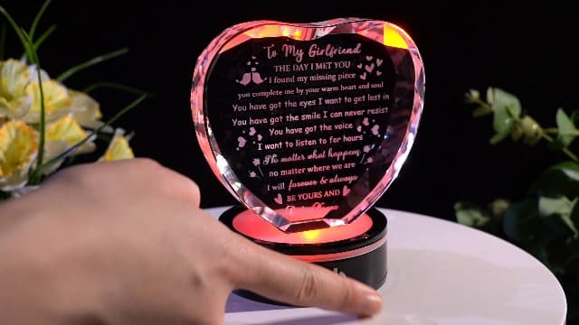 Gifts for Girlfriend with Light Base, Girlfriend Gifts from Boyfriend, Romantic Anniversary Birthday Gifts for Girlfriend Her Valentines Christmas I Love My Girlfriend Gift for Women