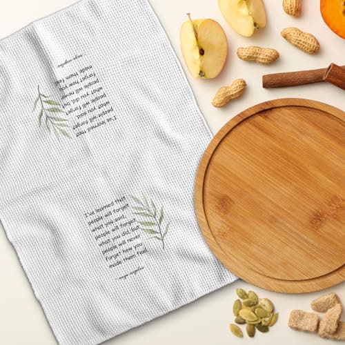 TNUW Hostess Gifts Kitchen Towels - Hostess Gifts for Women,Inspirational Quote Soft and Absorbent Kitchen Tea Dish Hand Towels 16″×24″(White)