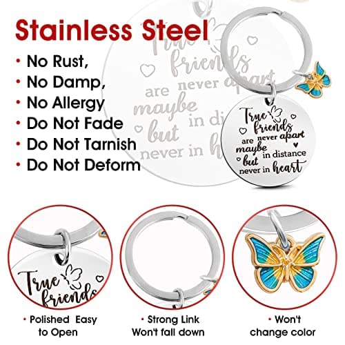 Ouligay Best Friend Keychain Friendship Gifts for Women Bestfriend Birthday Gifts for Women Bff Bestie Long Distance Friendship Best Friend Graduation Coworker Leaving Going Away Goodbye Farewell Gift