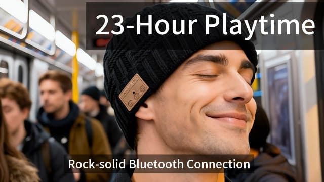 Bluetooth Beanie,Wireless Beanie Headphones Hat Unique Christmas Tech Gifts for Men Women Teen Boys Girls Stocking Stuffers