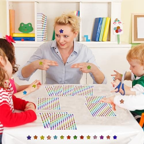 2340 Pack Holographic Star Stickers for Kids Reward，0.6“ Sparkly Small Star,Behavior Chart, School Classroom Student Teacher Supplies