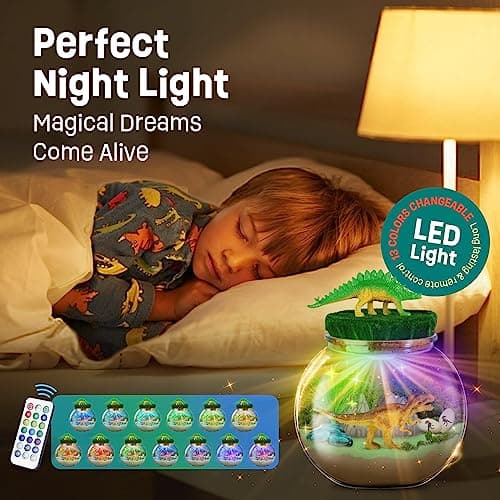 Dinosaur Toys for Kids - Dinosaurs Terrarium Kit for Kids - Birthday Gifts for Boy Ages 4 5 6 7 8-12 Year Old - DIY Dino Toys for Boys - Arts and Crafts Kit for Kid