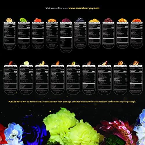 Dried Fruit & Nuts Gift Basket Arrangement Platter, Gourmet Food Snack Box, Gift Basket, Birthday Care Package, Healthy Kosher - Her Him - 12 Snackberry Assortment (Single)