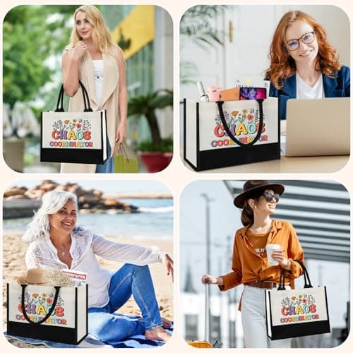 Chaos Coordinator Tote Bag Gifts for Women, Thank you Appreciation Gifts for Coworkers Boss Lady Manager Supervisor Wedding Planner Secretary Administrator Idea for Birthday Christmas