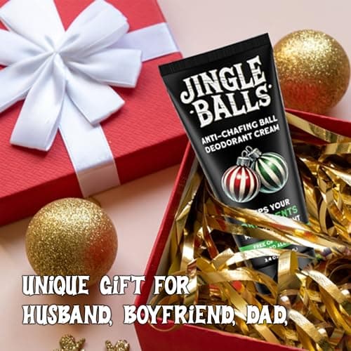 Pelto Jingle Anti-Chafing Cream Ball Deodorant for Men. 2024 Stocking Stuffers for Men Christmas Gifts For Husband Boyfriend, Unique Gifts for Him. White Elephant Gift Dad Boyfriend Secret Santa
