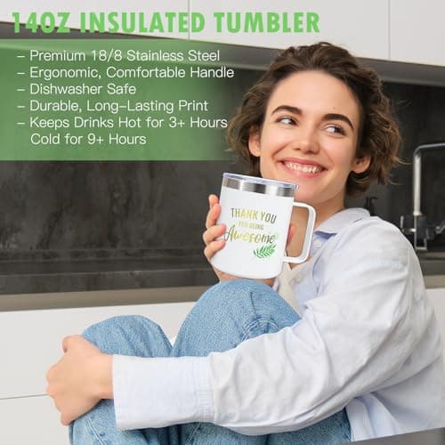 Thank You Gifts for Women, Employee Appreciation Gifts, 8PCS Thank You Gift Box Baskets for Coworkers Teacher Boss Secretary Nurse, Thank You for Being Awesome Farewell Spa Gratitude Box W/Tumbler