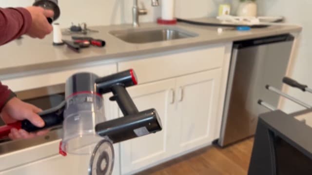 Cordless Vacuum Cleaner, 45KPA 8-in-1 Vacuum Cleaners for Home, 50Mins Runtime, Anti-Tangle Stick Vacuum with LED Display, Rechargeable Lightweight Vacuum for Pet Hair/Carpet/Floor (Red) (Red)