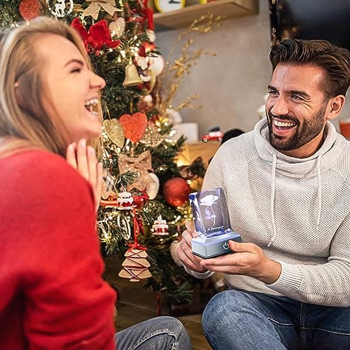 hochance 3D Rose Crystal Night Lamp with Adjustable LED Multicolor Lights for Girlfriend, Wife - Valentine's Day, Anniversary,Birthday Presents, Christmas Gifts for Her