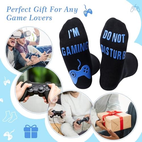 Nucinzua Birthday Gifts For Men,Do Not Disturb Im Gaming Socks for Men,Gamer,Teen Boys Gifts,Christmas Stocking Stuffers