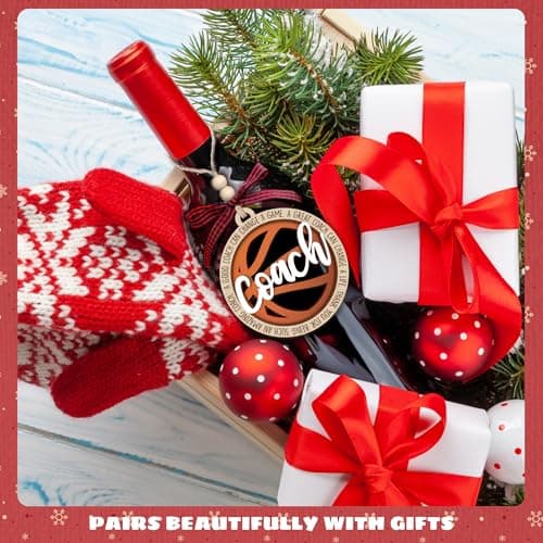 MAPDTWO Basketball Coach Ornament - Basketball Coach Gifts - Christmas Thank You Appreciation Sports Gifts for Coaches - 2 Layered Wood Ornament 2025