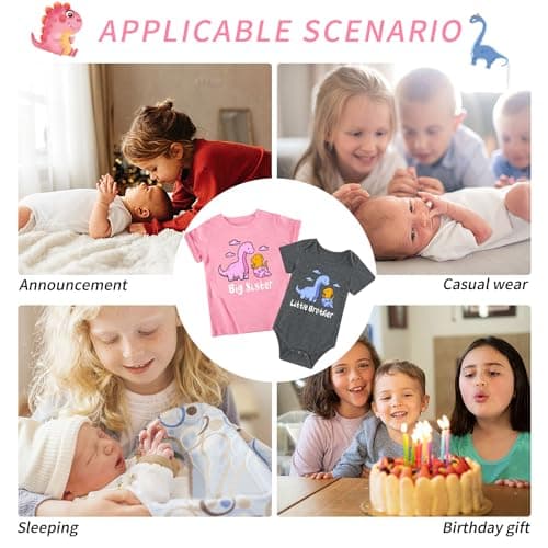 Funnycokid Big Sister Little Brother Matching Outfits Toddler Girl Shirt Newborn Boys Clothes