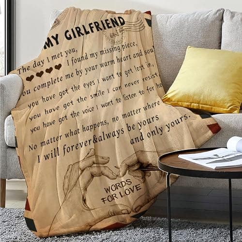 Gifts for Girlfriend to My Girlfriend Blanket Romantic Gifts for Her I Love You Throw Blankets Birthday Anniversary Blankets for Bed Sofa 50"x60"