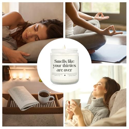 Niyewsor 40th Birthday Gifts Women Men, Forty Birthday Candle, 1985 40th Birthday Decorations for Women Men, 40 Year Old Bday Gifts for Friend, Sister, Wife, Husband, Handmade, 7oz