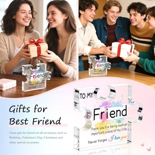 Friend Gifts for Women, Gifts for Friends - Acrylic Puzzle Piece Plaque Friend Gifts 4.7×3.8×0.6inch, Birthday Gifts for Women Friendship, Cool Gifts for Female Friend