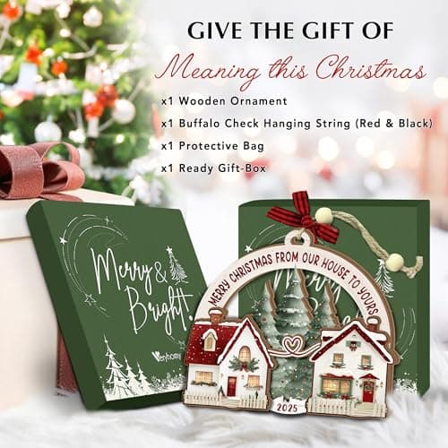 Neighbor Christmas Ornament 2025 – Neighbor for Women Men, Friendship Ornament for Bestfriends, Merry Christmas Next Door Neighbor Gift Idea, Wooden Hanging Tree Decoration