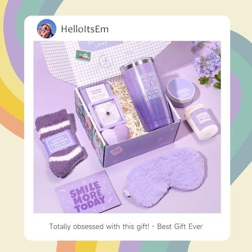 Gift Baskets for Women, 9pcs Unique Happy Birthday Gifts for Women, Best Mothers Day Christmas Gifts Get Well Soon Basket Appreciation Ideas Box w/Tumbler Her Mom Sister Friend Friendship Teacher