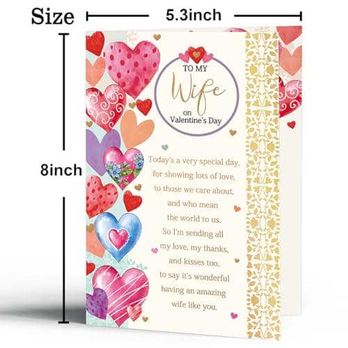 Valentines Day Card for Wife, Valentine's Day Gifts for Wife