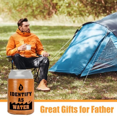 White Elephant Gifts for Adults Leather Can Cooler for Men Christmas Stocking Stuffers Gifts for Dad From Daughter Son Fathers Day Birthday Gag ldeas Funny Retirement Gift Tactical Koozie