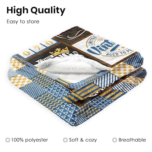 70th Blanket 60 x 50 inch, 70th Birthday Gifts for Men, Best Gifts for 70 Year Old Man, 70 Year Old Birthday Gifts for Men, 1955 Birthday Gifts for Dad, Mens 70 th Birthday Gift Ideas