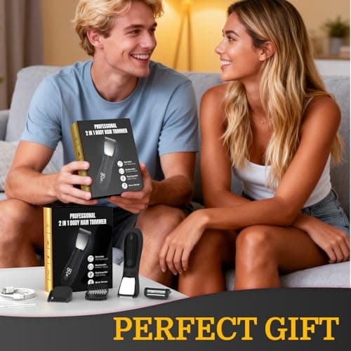 Bikini Trimmer for Women Men, 2 in 1 Electric Razors Shaver, IPX7 Waterproof Body Hair Trimmer with Mirror, LED Light & Display, Painless Pubic Hair Removal, Black