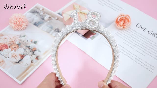 WHAVEL 18th Birthday Decorations for Girls - Happy 18th Birthday Headband - Girls Birthday Party Decorations