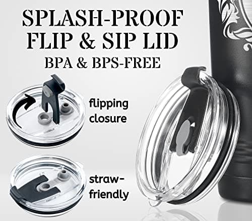 Onebttl Onebttl Personalized Gifts for Men with Initials, Monogrammed Travel Tumbler for Him, Custom Coffee Cups, Unique Birthday Christmas Gifts for Men who Have Everything, Black, 20oz, J