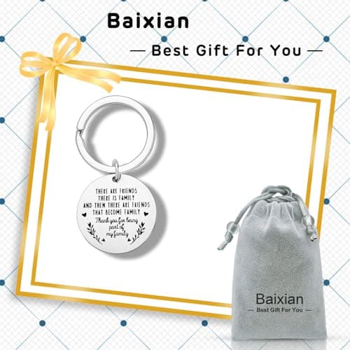 Friendship Gifts Best Friend Keychain Thank You Gift for Best Friend BFF Bestie Soul Sister Friend Appreciation Gifts, Birthday Christmas Gifts for Best Friend, Thank You for Being Part of My Family