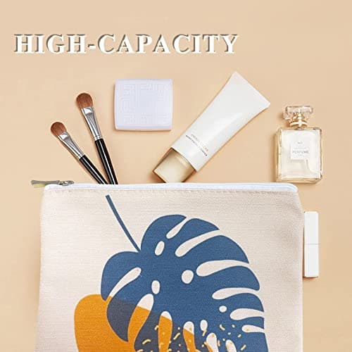 9Pcs Boho Cosmetic Bags Rainbow Retro Makeup Bag Sunshine Canvas Makeup Pouch for Purse Boho Nature Cosmetic Pouch Mid Centry Decor Travel Accessory Pouch