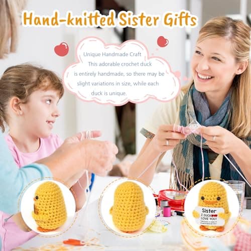 MBL Sister Gifts for Birthday Mothers Day - Handmade Funny Cute Small Duck Present for Sisters Sis Big Little Sister Graduation Christmas Stocking Stuffers