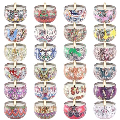 Scented Candles Gift Set, 2.5 oz Soy Wax Aromatherapy Candle for Home, Romantic Candles Gift for Mother Day Christmas Valentines Birthday (24 Pack)