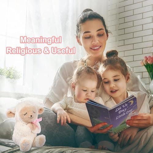 Baptism Gifts for Girl, Great Christening, Dedication and Baptism Gift Set for Girl and Newborn Baby, Includes 7" Praying Lamb Plush Toy and Let Us Pray Baby Book in Keepsake Gift Box