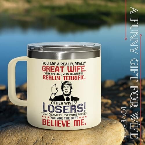 Gifts for Wife from Husband - Wedding Anniversary for Women, Birthday, Mothers Day, Christmas Wife Gifts for Her - Romantic Love Gift for Her - 14 Oz Stainless Steel Coffee Mug