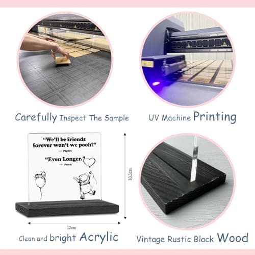 We'll Be Friends Forever Desk Sign Decor Gift for Best Friend Women Long Distance Sisters Birthday Gifts, 4"x 4.7", Acrylic Decorative Signs (GBA31)