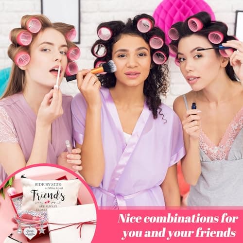 Abbylike 20 Pieces Friends Gifts Bulk for Women Friendships Bracelet Makeup Bag Friendsgiving Long Distance Gifts for Galentines Valentine Day Friend Group Birthday Family Sister