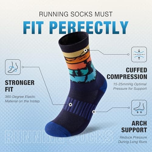 Jeasona Athletic Socks Men Running Cycling Gifts for Runners Riders Sports Gear Accessories