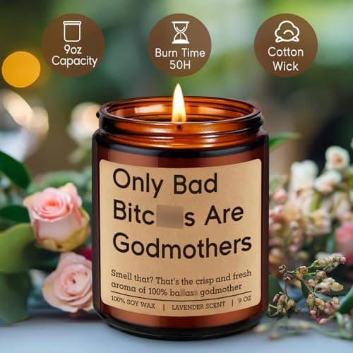 Fairy's Gift Candles, Godmother Gifts, God Mother Proposal Gifts for Women Best Friends, Godparent Day Christmas Godmother Proposal, Godmom Presents, Funny God Mom Presents for Her Bestie Sister Aunt