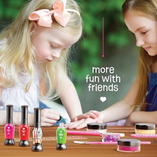 Nail Art Studio for Girls - Birthday Gift - Nail Polish Kit for Kids Ages 7-12 Years Old - Girl Gifts Ideas - Gift Set - Girly Stuff - Polish, Pens, Glitter, Stickers, Gems, Filer - 8 9 10 11 12 Year