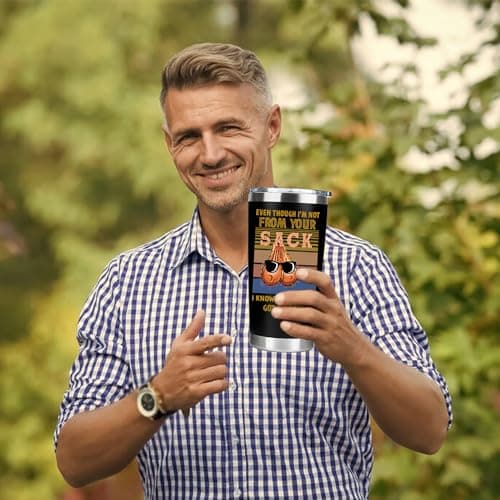 Bonus Dad Gifts - Funny Step Dad Gifts From Daughter, Son, Kids for Christmas Father's Day, Birthday - Best Bonus Dads Travel Coffee Mug 20 oz Tumbler