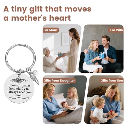 iJuqi Mother's Day Gifts from Daughter Son for Mom Birthday Valentine's Day Christmas Gifts Mom Keychain Mother Keyring