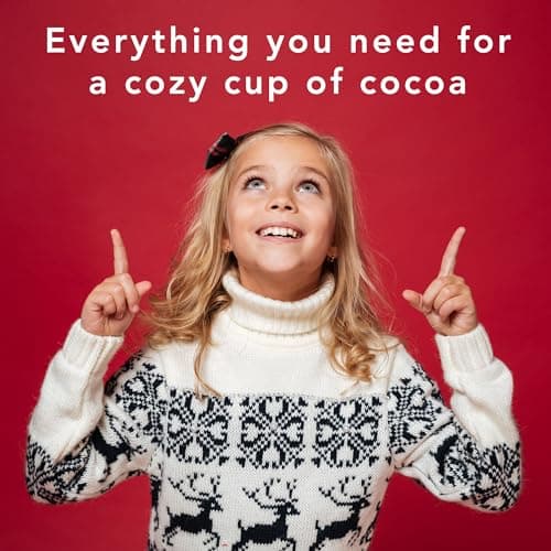 Hot Cocoa Bar Kit by Happy Packs, Includes Hot Cocoa Mix, Mini Marshmallows, Crushed Peppermint Candy, Chocolate Chips, White Chocolate Chips & Christmas Sprinkles, Premium Hot Chocolate Gift Sets